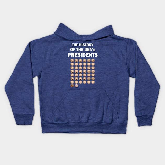 The History of The USA Presidents Emoji Style Kids Hoodie by magentasponge